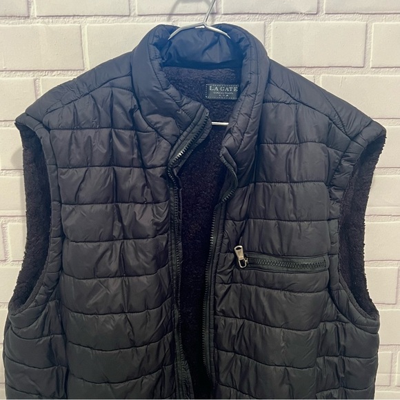 LA GATE collection USA black men quilted puffer vest/size XL - Picture 6 of 8